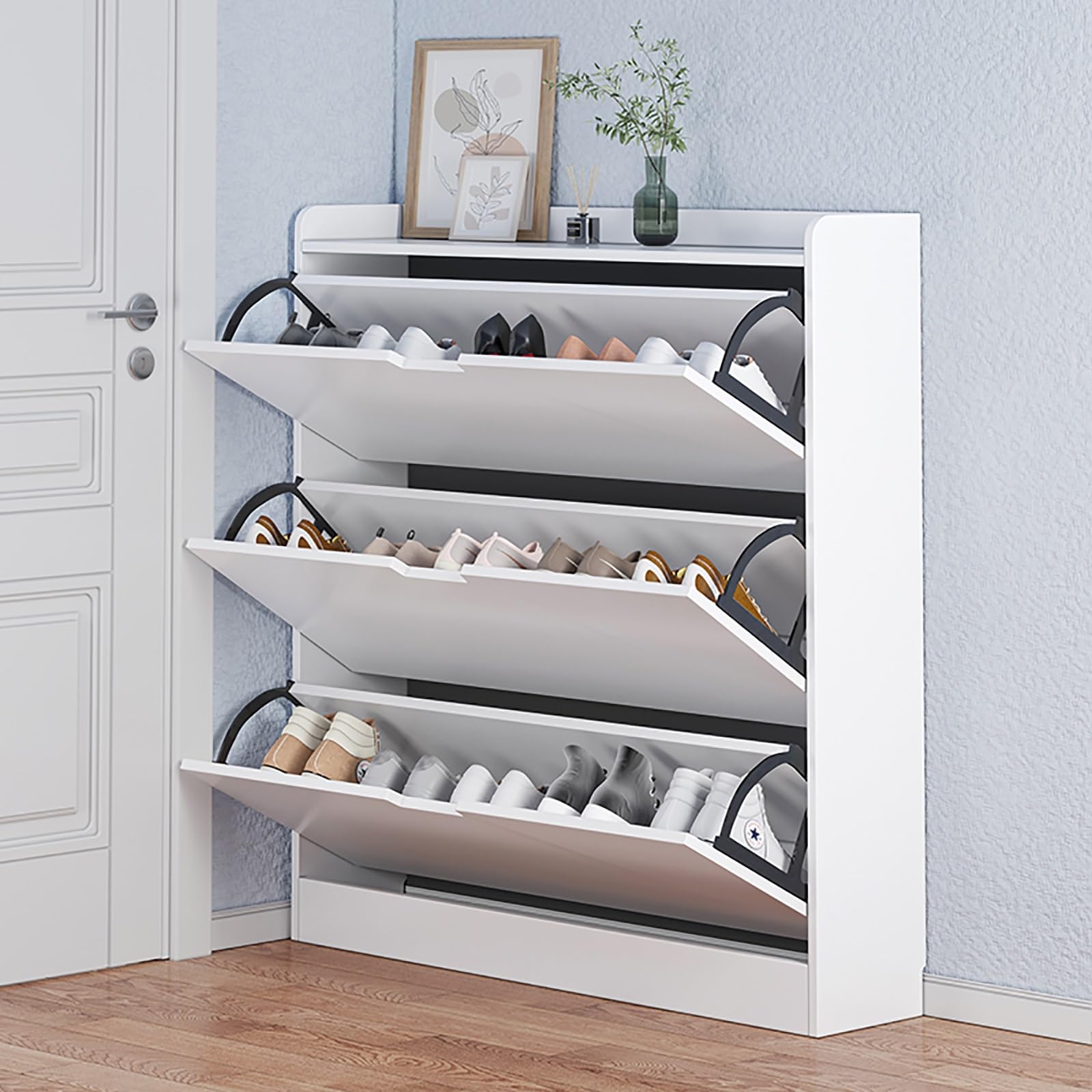 Amazon.com: SARKEY Shoe Cabinet, Freestanding Shoe Storage Cabinet
